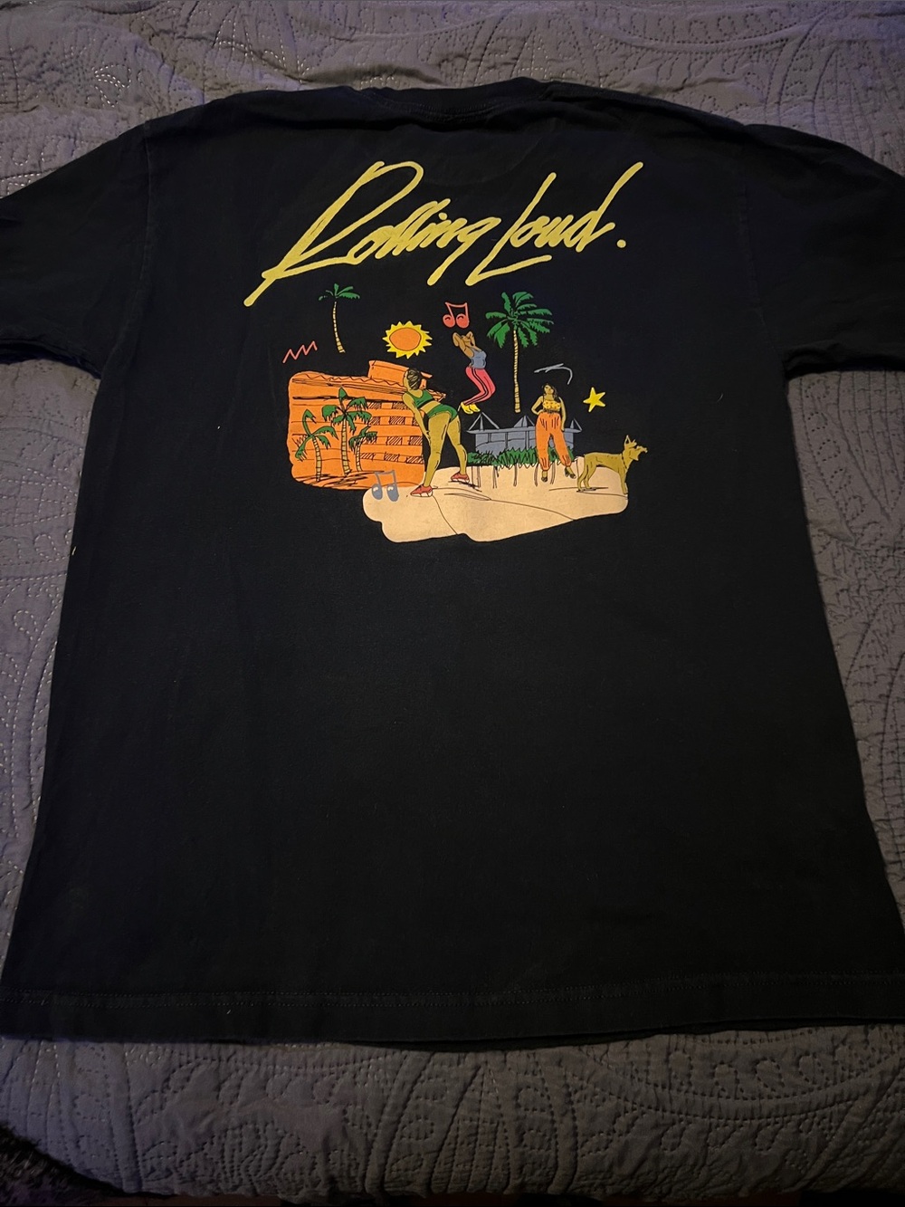 🔥Rolling Loud Black Graphic Tee with Tropical Print